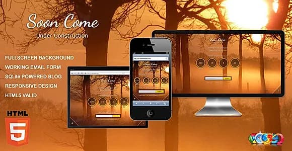 Soon Come Under Construction page with Blog