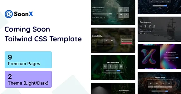 SoonX - Tailwind Coming Soon HTML Template