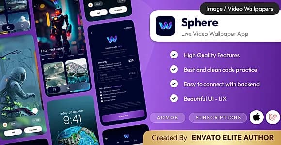 Sphere : Live Video Wallpaper | Wallpaper app with admin panel | iOS - Laravel