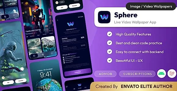 Sphere : Live Wallpaper App | Android Wallpaper app with admin panel (Laravel)