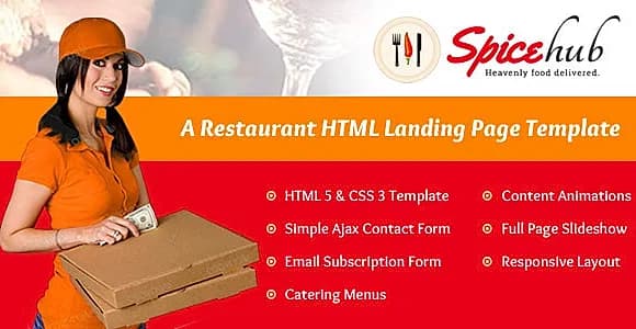 SpiceHub Restaurant Responsive Landing Page