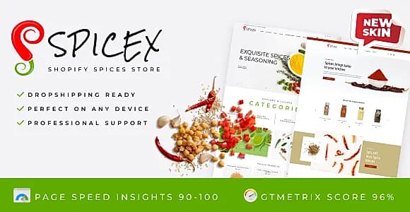 SpiceX - Shopify Condiment and Spices Online Store Theme
