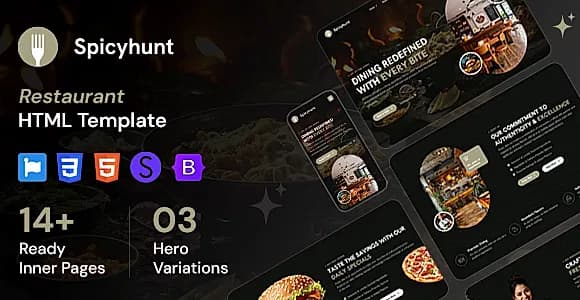Spicyhunt - Restaurant HTML Template