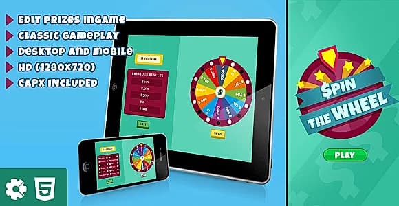 Spin the Wheel - HTML5 Game (.c3p & .capx)
