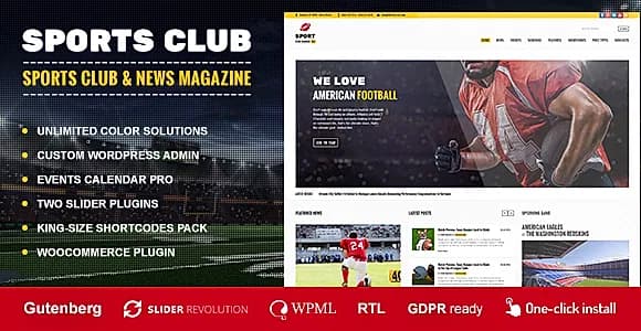 Sports Club WordPress Theme