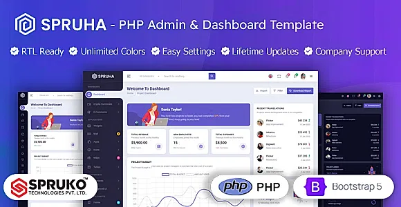 Spruha - PHP Bootstrap Admin & Dashboard Template