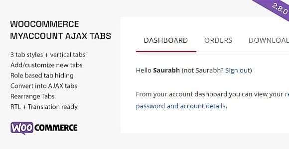SS WooCommerce Myaccount Ajax Tabs WordPress Plugin