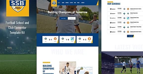 SSB - Football School & Club Elementor Template Kit