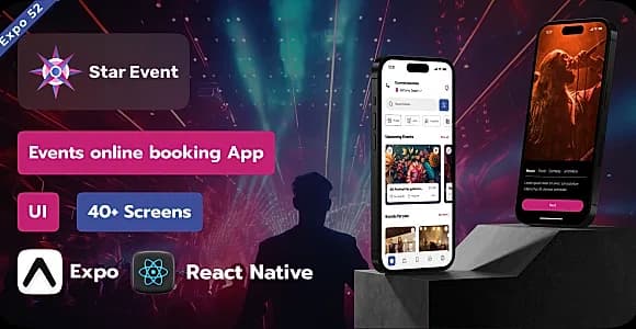 Star Event - Events Booking Mobile App React Native Template