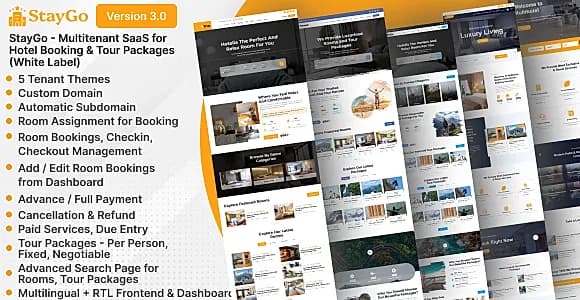 StayGo - Multitenant Hotel Management + Booking Website Builder (SAAS)