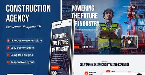 Steelmind - Construction Agency Elementor Template Kit