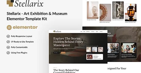 Stellarix - Art Exhibition & Museum Elementor Template Kit