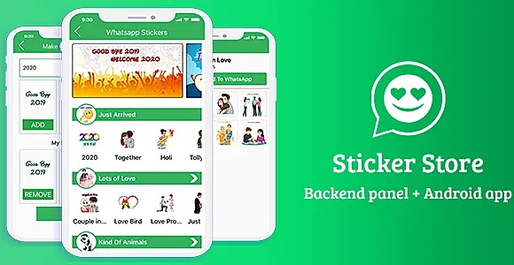 Sticker for Whatsapp - Android App  (Admin Panel + Android app + Web API + Database)