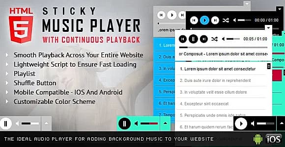 Sticky HTML5 Music Player With Continuous Playback