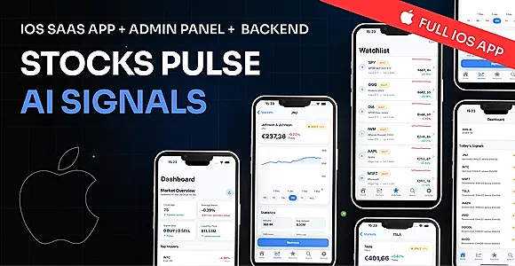 StocksPulseAI – AI Stock Market iOS App + Admin Panel + Firebase Backend