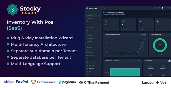 Stocky SaaS – POS & Inventory Management | ERP, HRM, WooCommerce & Online Store