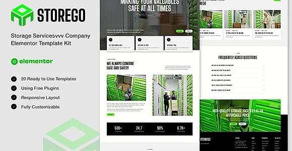 Storego - Storage Services Company Elementor Template Kit