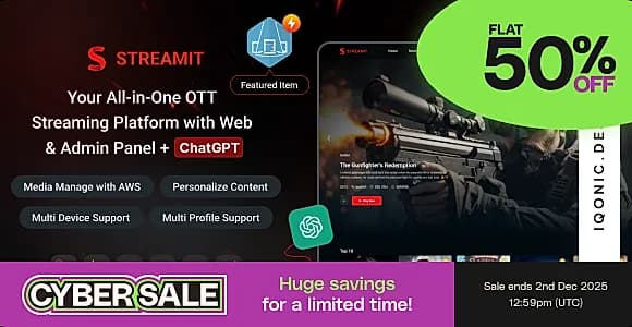 Streamit Laravel - Movie, TV Show, Video Streaming Platform With Laravel with ChatGPT