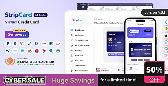 StripCard - Virtual Credit Card Full Solution
