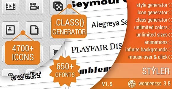 Styler - Icons, Fonts and CSS Generator for Wordpress WordPress Plugin