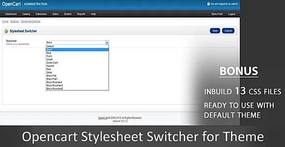 Stylesheet Switcher Opencart Module