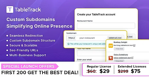 Subdomain Module for Tabletrack