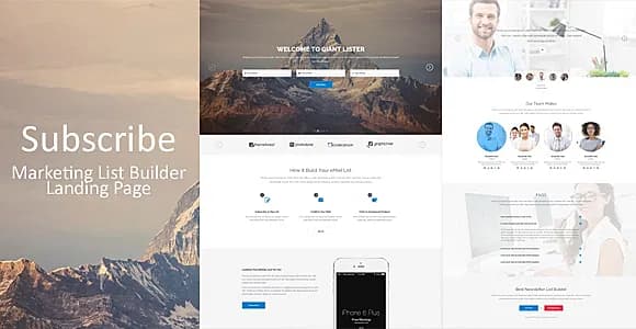 Subscribe - Marketing List Builder Landing Page