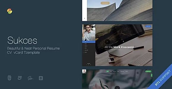 Sukces - Neat Personal Resume CV vCard Template