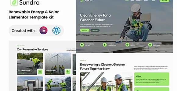 Sundra - Renewable & Energy Solar Elementor Template Kit