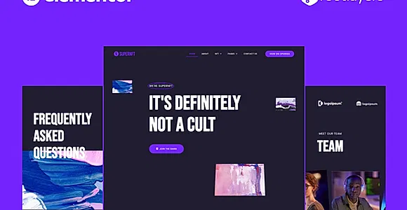 SuperNFT - NFT Portfolio Elementor Pro Full Site Template Kit