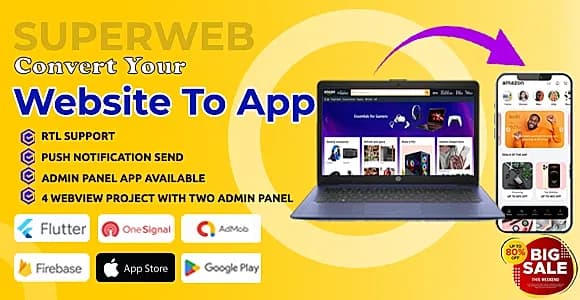 Superweb for Web to App - Convert Website into App with Flutter | Website to app | Web View App