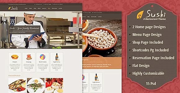 Sushi | Restaurant PSD Template