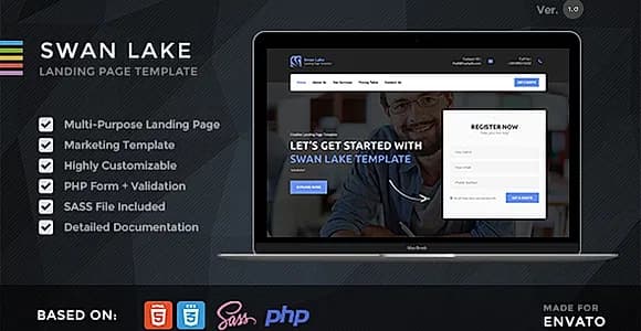 Swan Lake - Lead Generation Marketing Landing Page