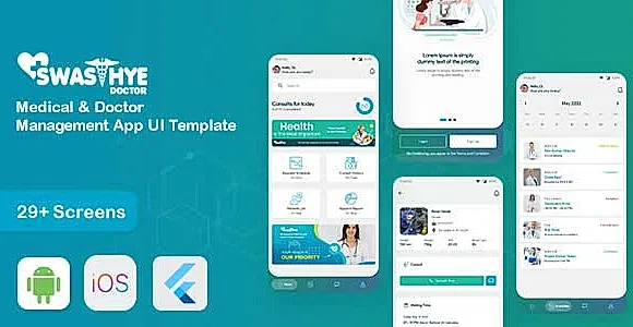 Swasthye Doctor- Medical and Doctor Management App UI template(Flutter)