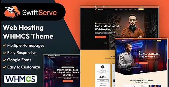 SwiftServe – WHMCS Hosting Theme