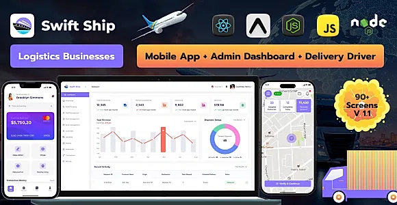 Swiftship - Logistics & Delivery Management Dashboard with Mobile App