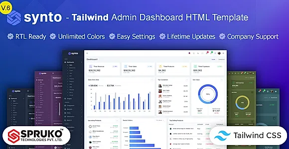 Synto - HTML Tailwind Dashboard Template