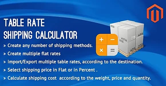 Table Rate Shipping Calculator Magento Extension