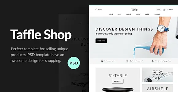Taffle — Clean Shop PSD Template