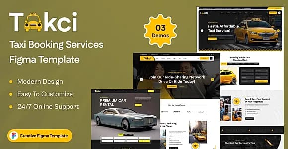Takci – Taxi Booking Service Figma Template