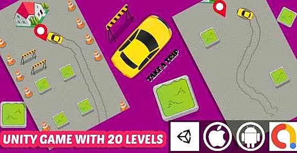 Take A Trip Unity Car Puzzle Game With 20 Levels and Admob For Android and iOS