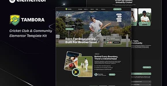 Tambora - Cricket Club & Community Elementor Template Kit