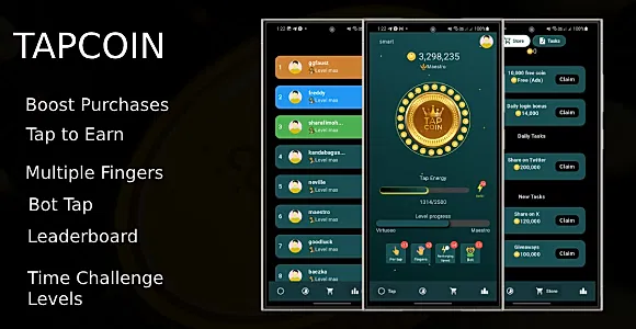 TapCoin - Tap to earn viral game flutter