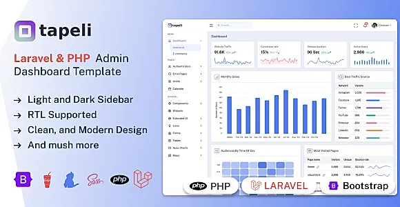 Tapeli - Laravel & PHP Admin Dashboard Template