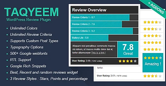 Taqyeem WordPress Plugin