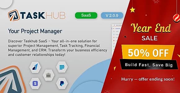 Taskhub SaaS - Project Management Tool, Finance & CRM Tool