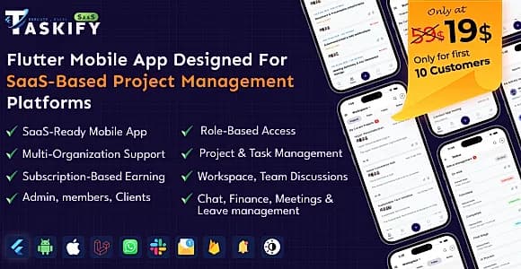 Taskify SaaS - Project Management & Task Manager Flutter App
