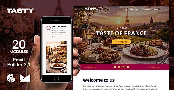Tasty Responsive Email Template + Online Emailbuilder 2.1