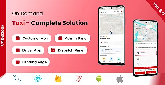 Taxi App - Uber Clone - Bike Taxi - Cab2door