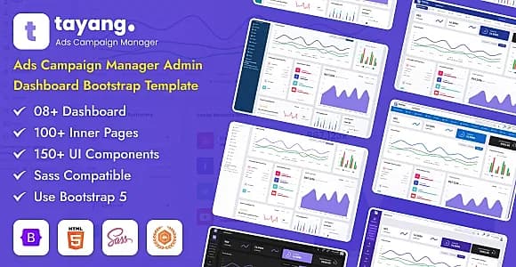 Tayang Ads Campaign Manager Admin Dashboard Bootstrap Template
